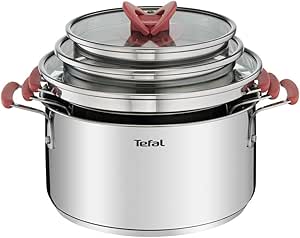 Tefal Optispace Çelik Tencere Seti | 6 Parça | Paslanmaz Çelik Tencere Seti